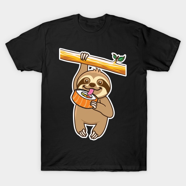 Sloth loves sushi T-Shirt by Plushism